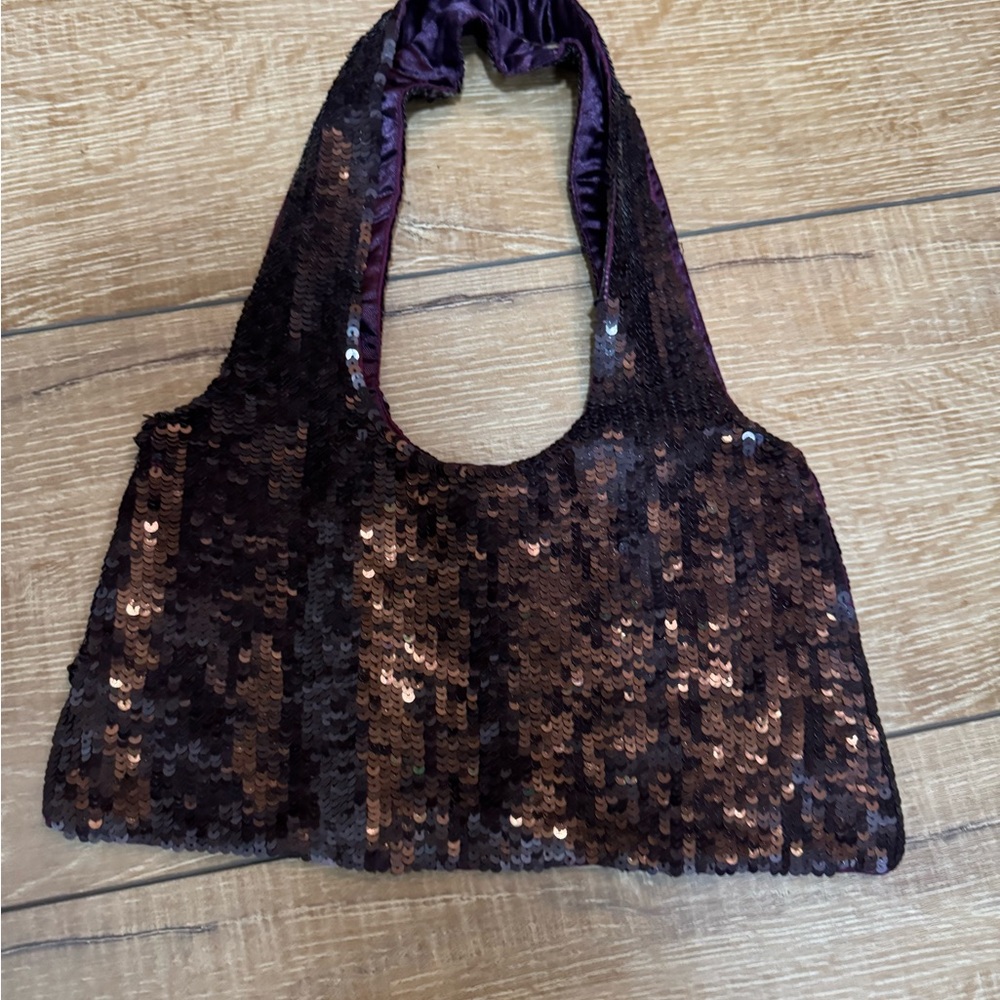 Accessorize Sequin Dark Purple Shoulder Bag